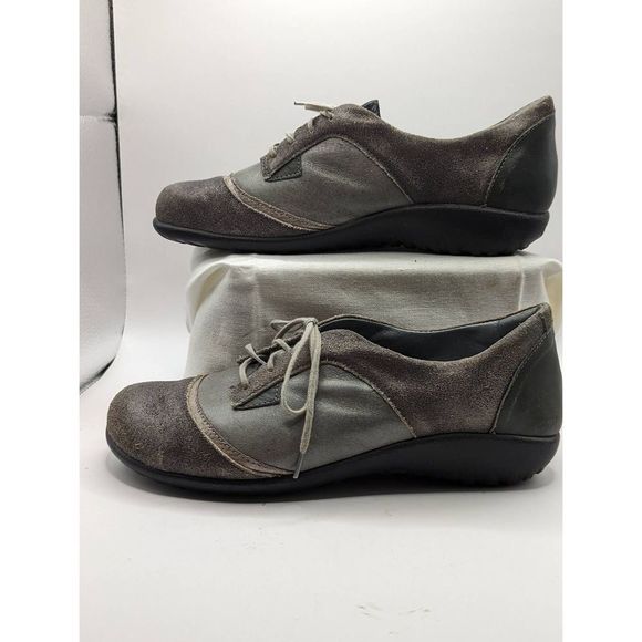 NAOT HARORE Shoes size 37 6.5 Grey Shimmer Leather - Picture 4 of 9